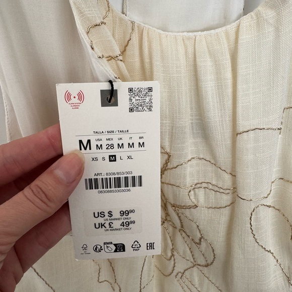 Zara ivory Embroidered Maxi Dress - Picture 6 of 6